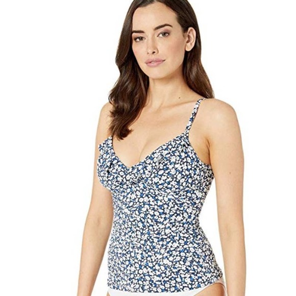 LAST ONE--Lauren Ralph Lauren Ditsy Floral Tankini Top - Picture 6 of 8